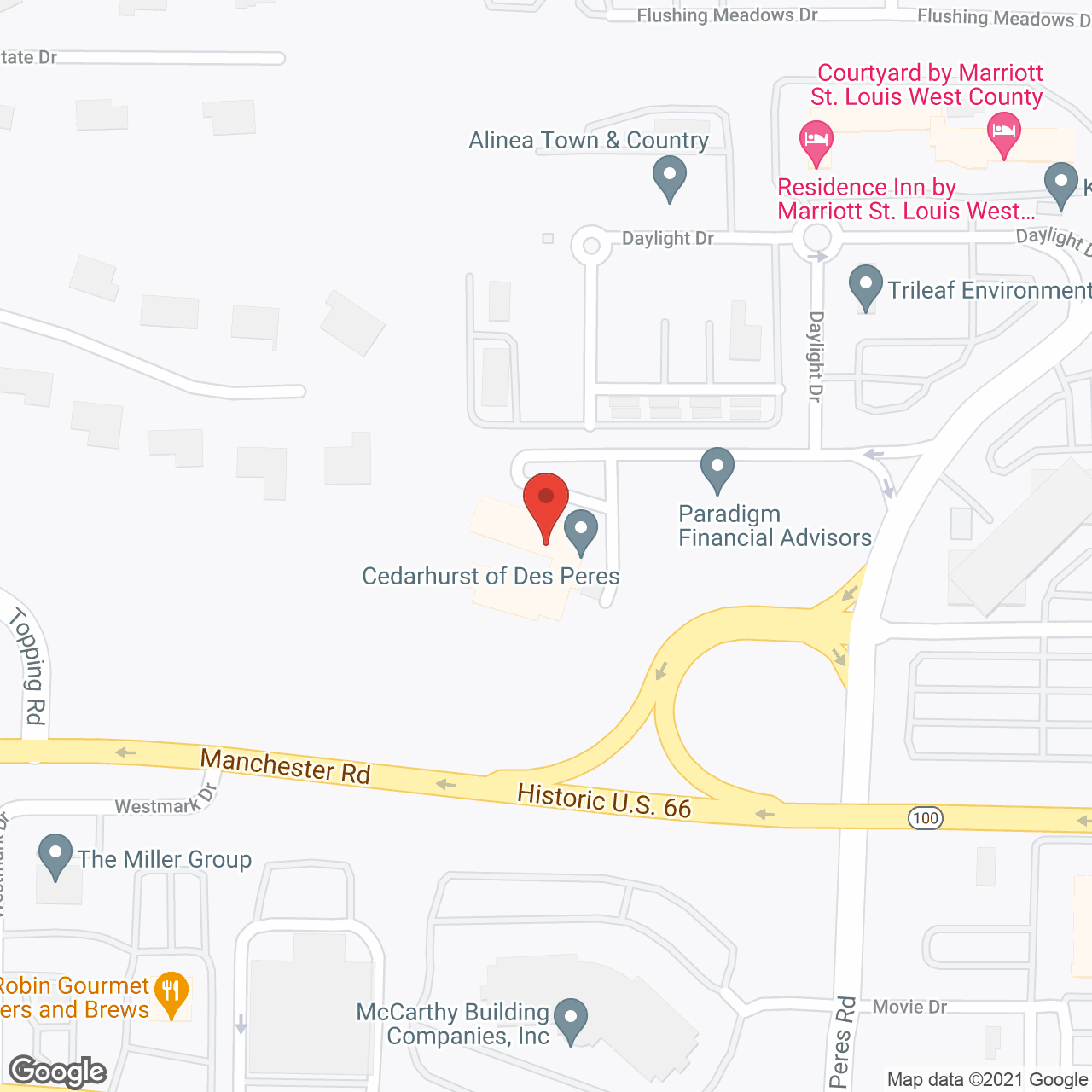 Cedarhurst of Des Peres in google map