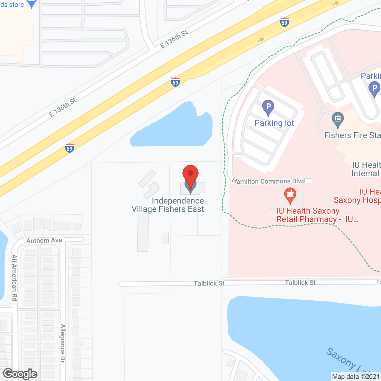 Independence Village of Fishers East in google map