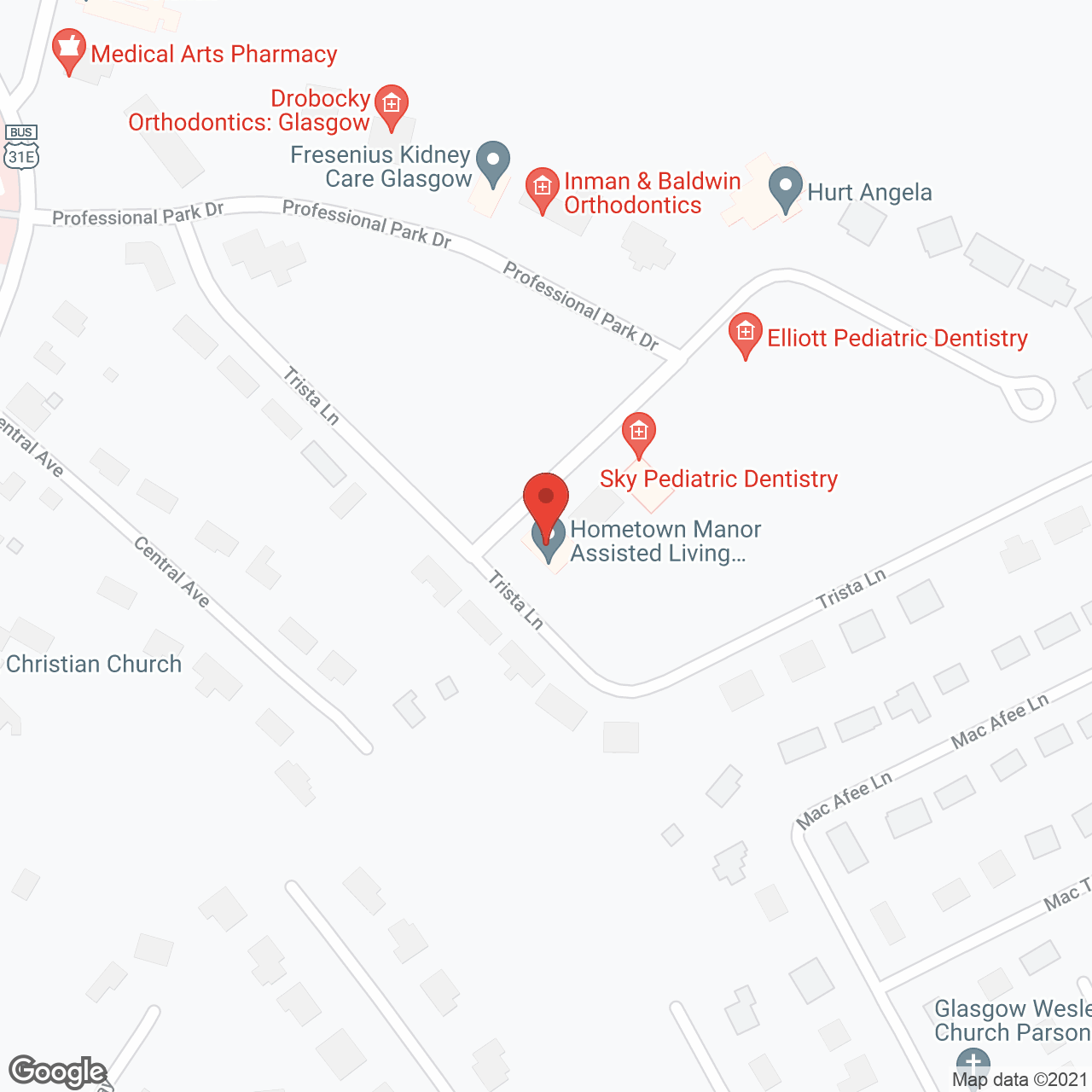 Hometown Manor Assisted Living Community of Glasgow in google map