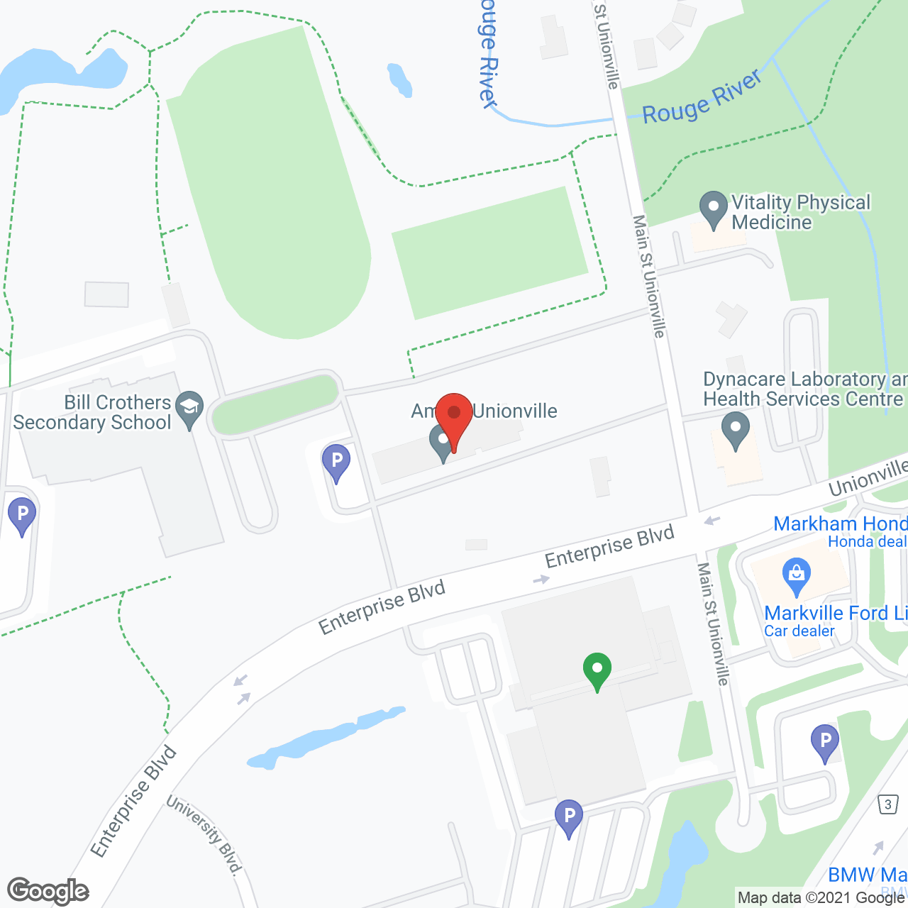 Amica Unionville in google map