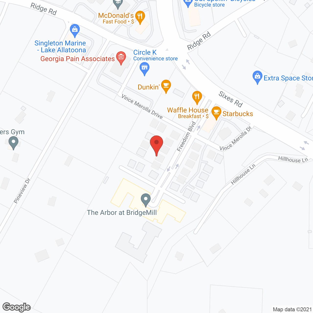 The Arbor at BridgeMill in google map
