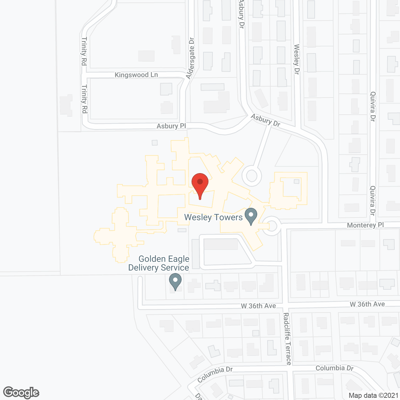 Wesley Towers and Manor Retirement Community in google map