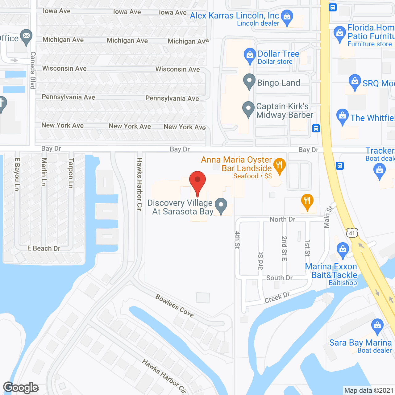 Discovery Village at Sarasota Bay in google map