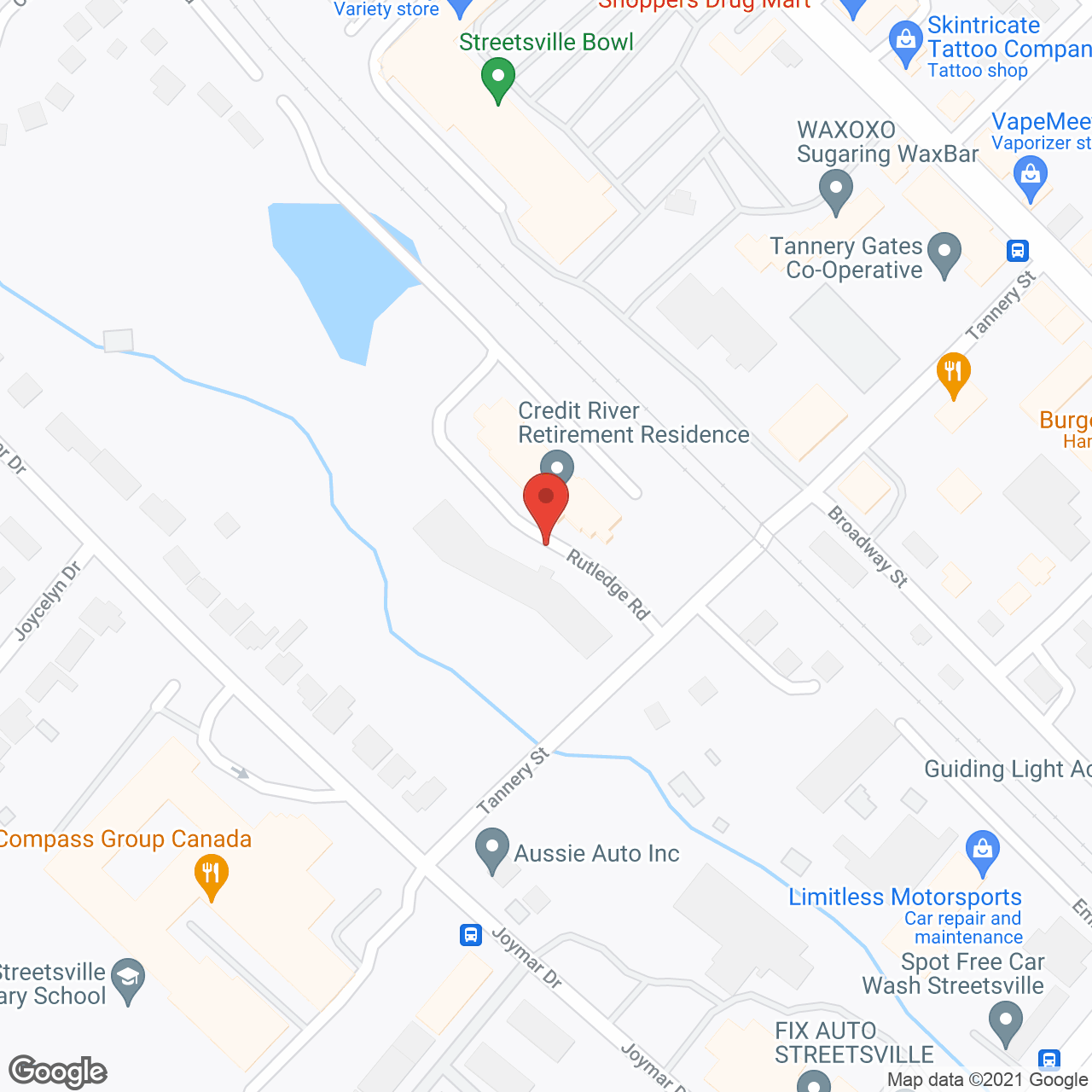 Credit River Retirement Residence in google map