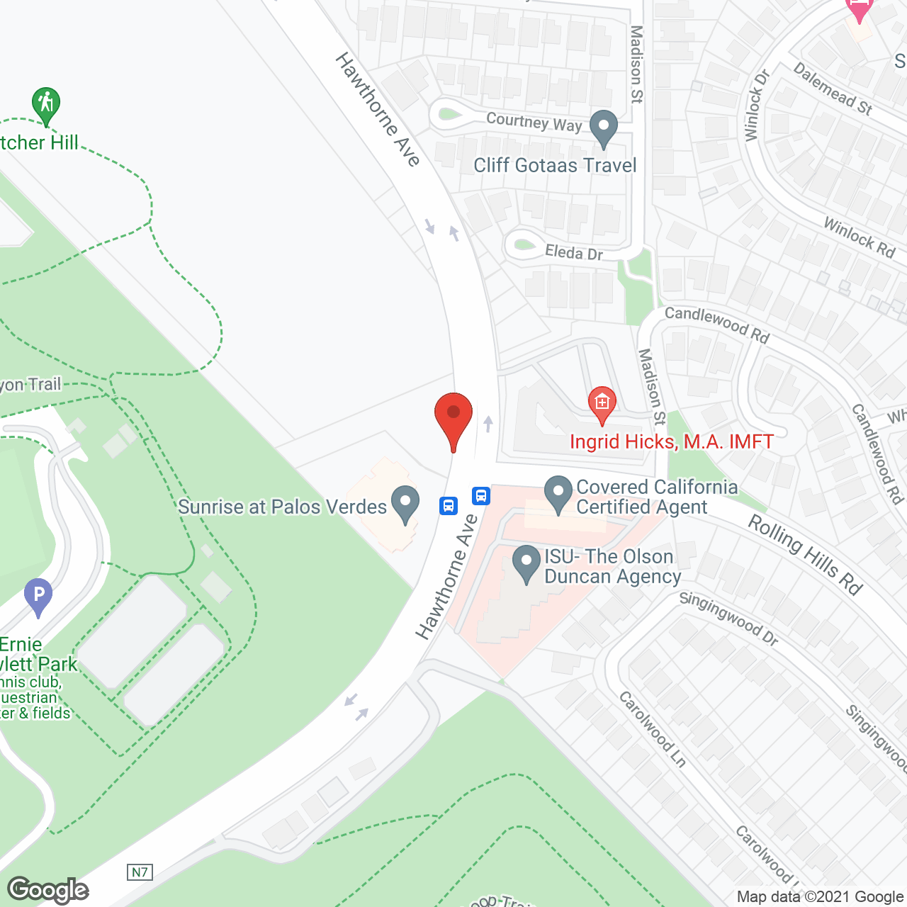 Ivy Park at Palos Verdes in google map