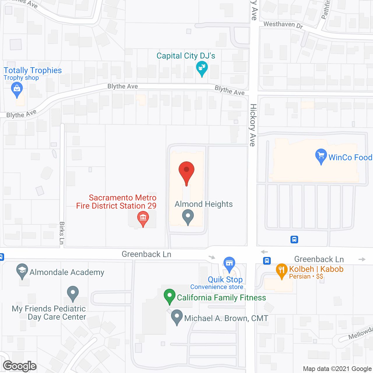 Almond Heights Senior Living in google map