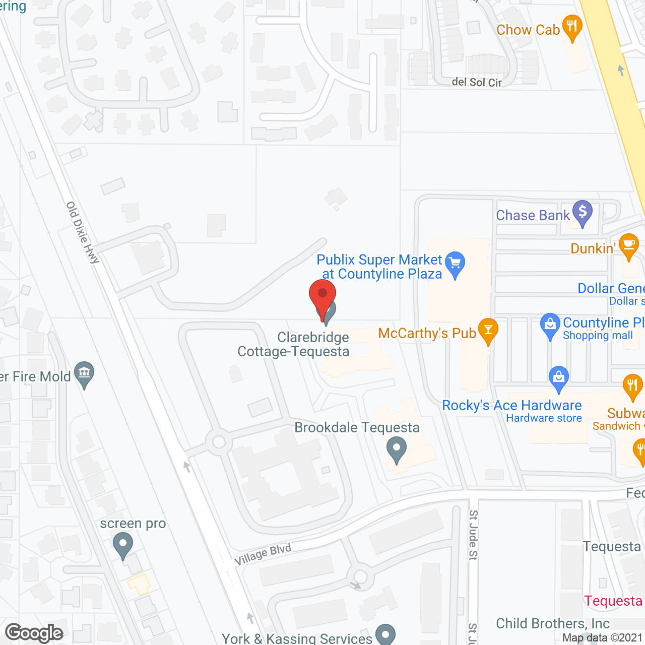 Brookdale Tequesta AL in google map