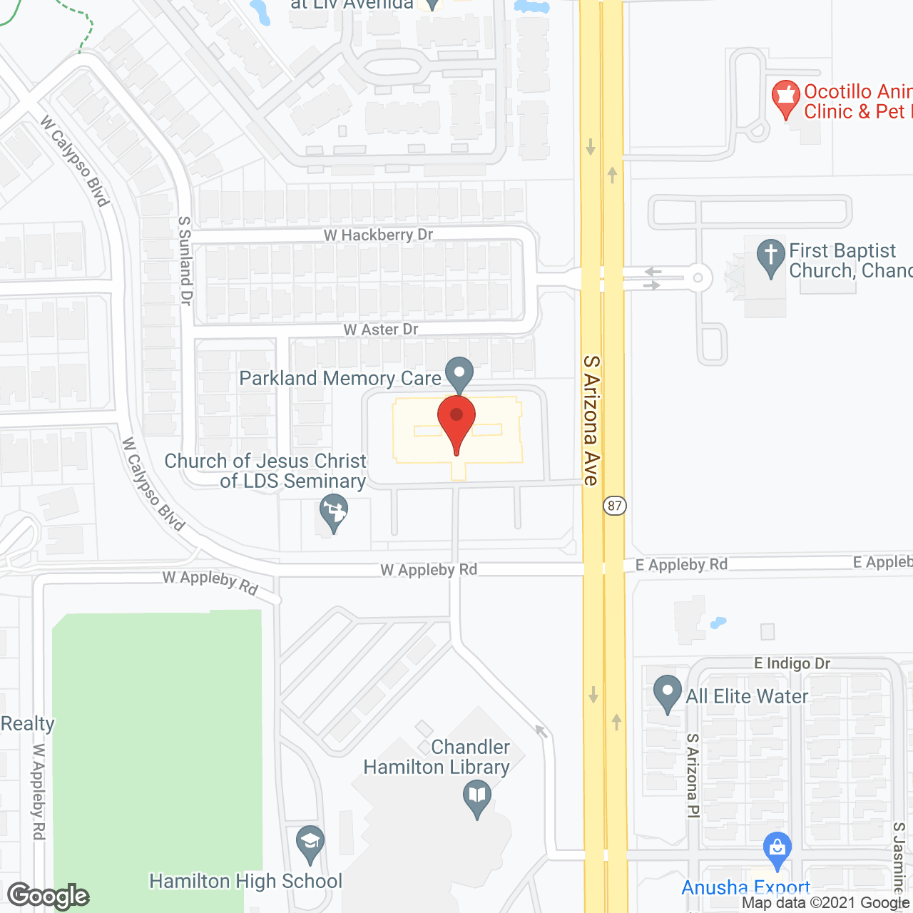 Parkland Memory Care in google map