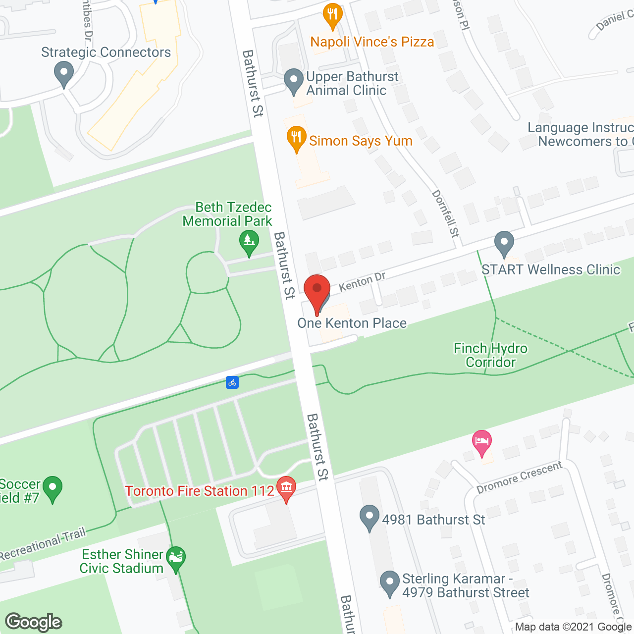 One Kenton Place in google map