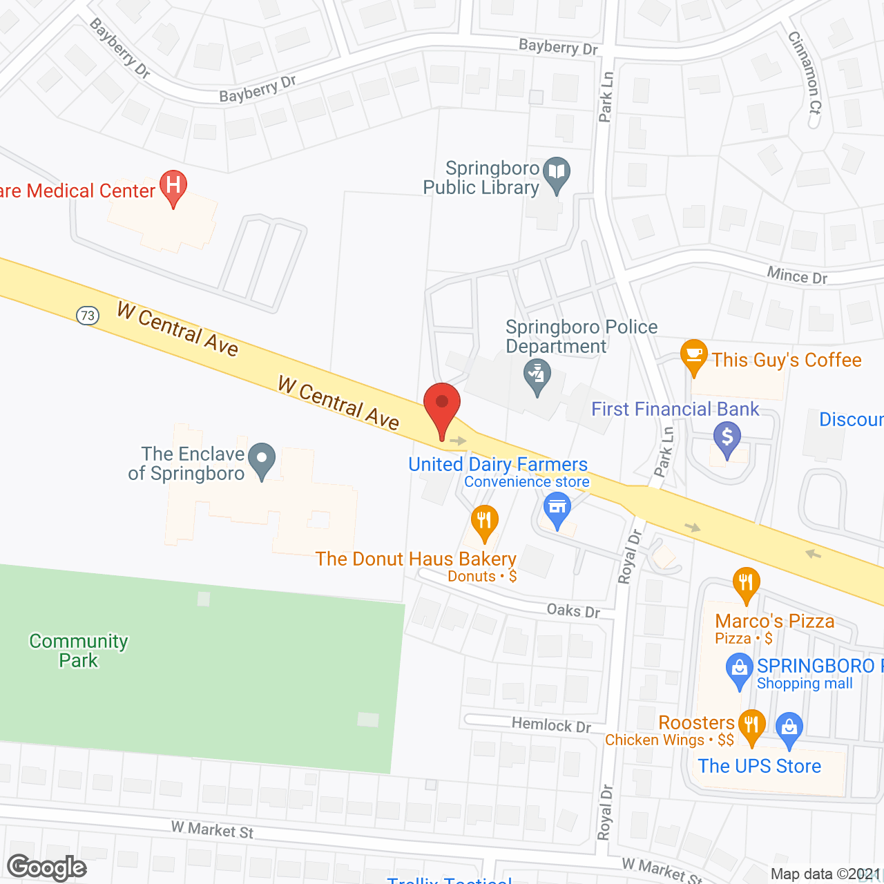The Enclave of Springboro in google map