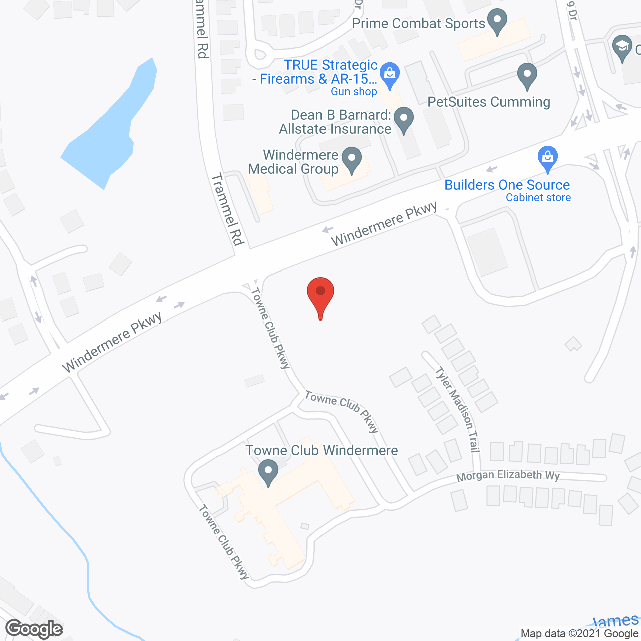 Towne Club Windermere in google map