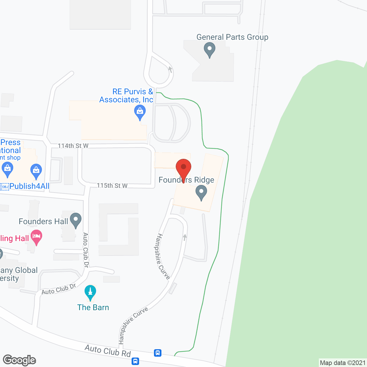 Founders Ridge in google map