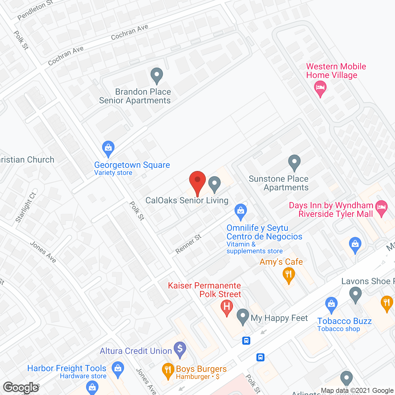 CalOaks Senior Living in google map