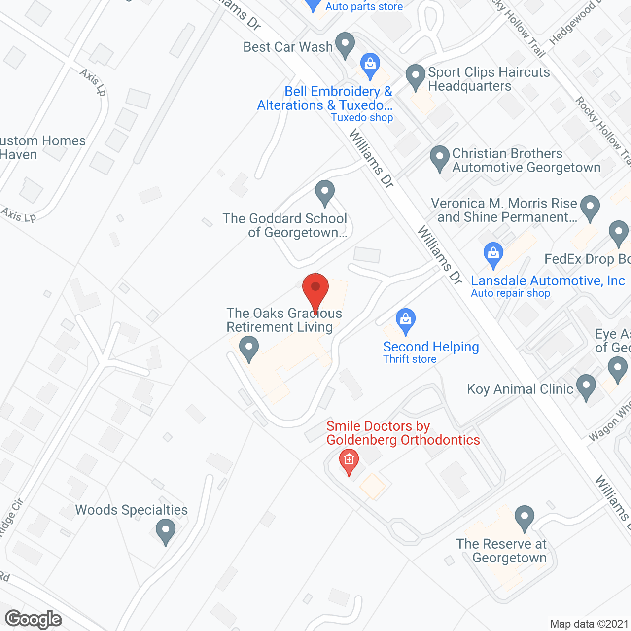 The Oaks in google map