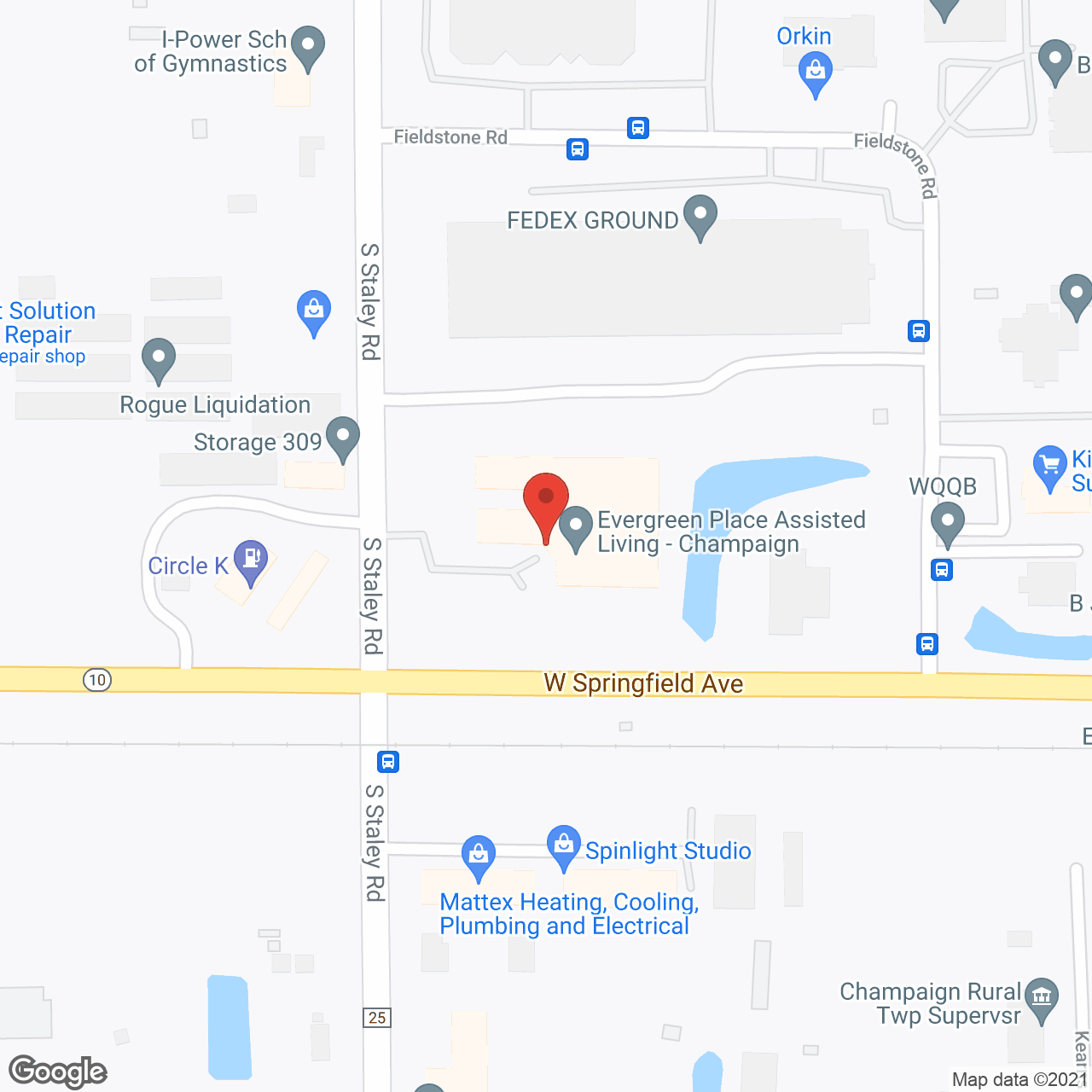 Evergreen Place Champaign in google map