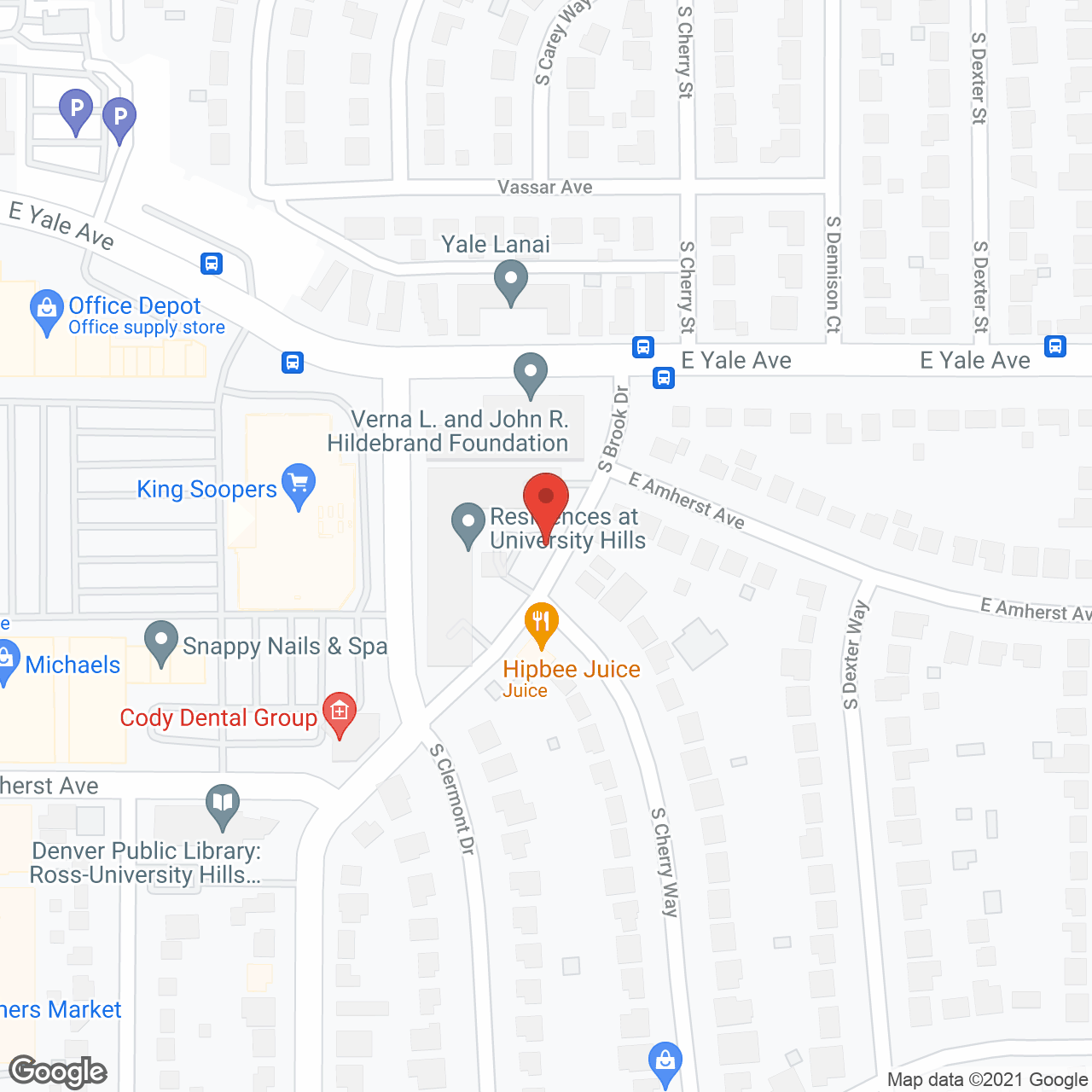 Residences at University Hills,  Senior Residences for those 62+ in google map