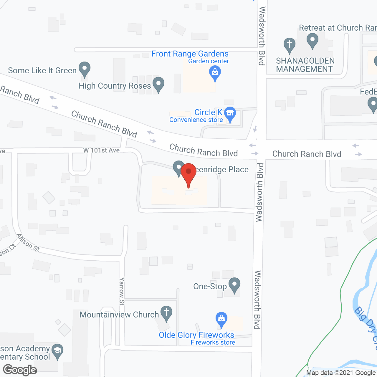 Greenridge Place in google map