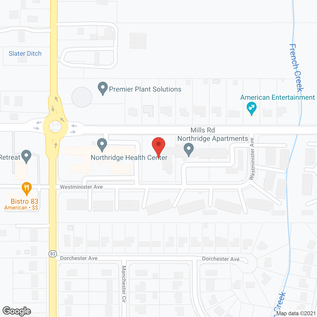 The Northridge Apartment in google map