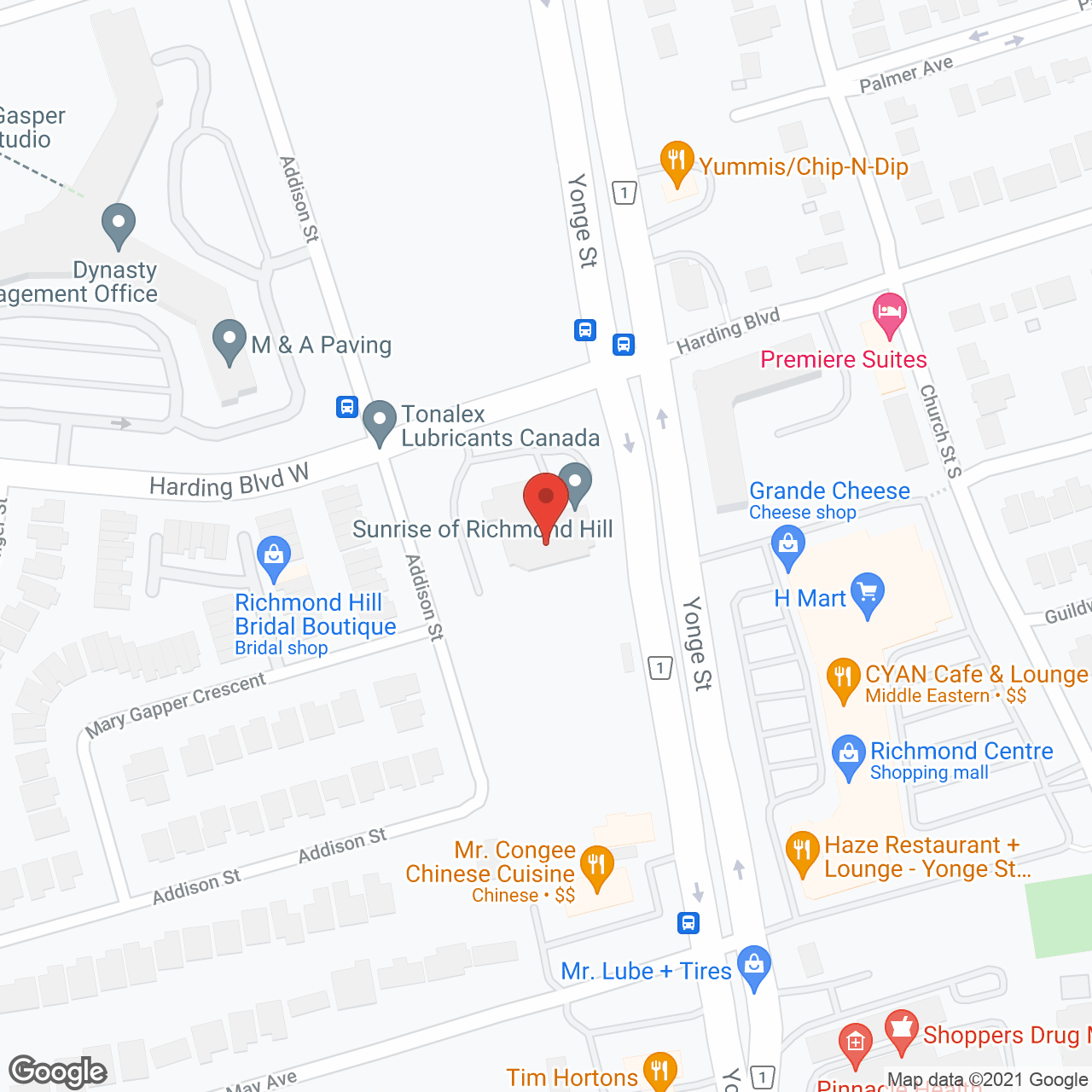 Sunrise of Richmond Hill in google map