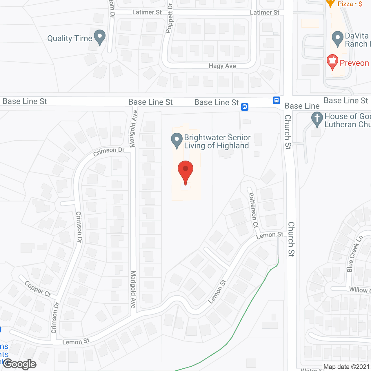 Brightwater Senior Living of Highland in google map