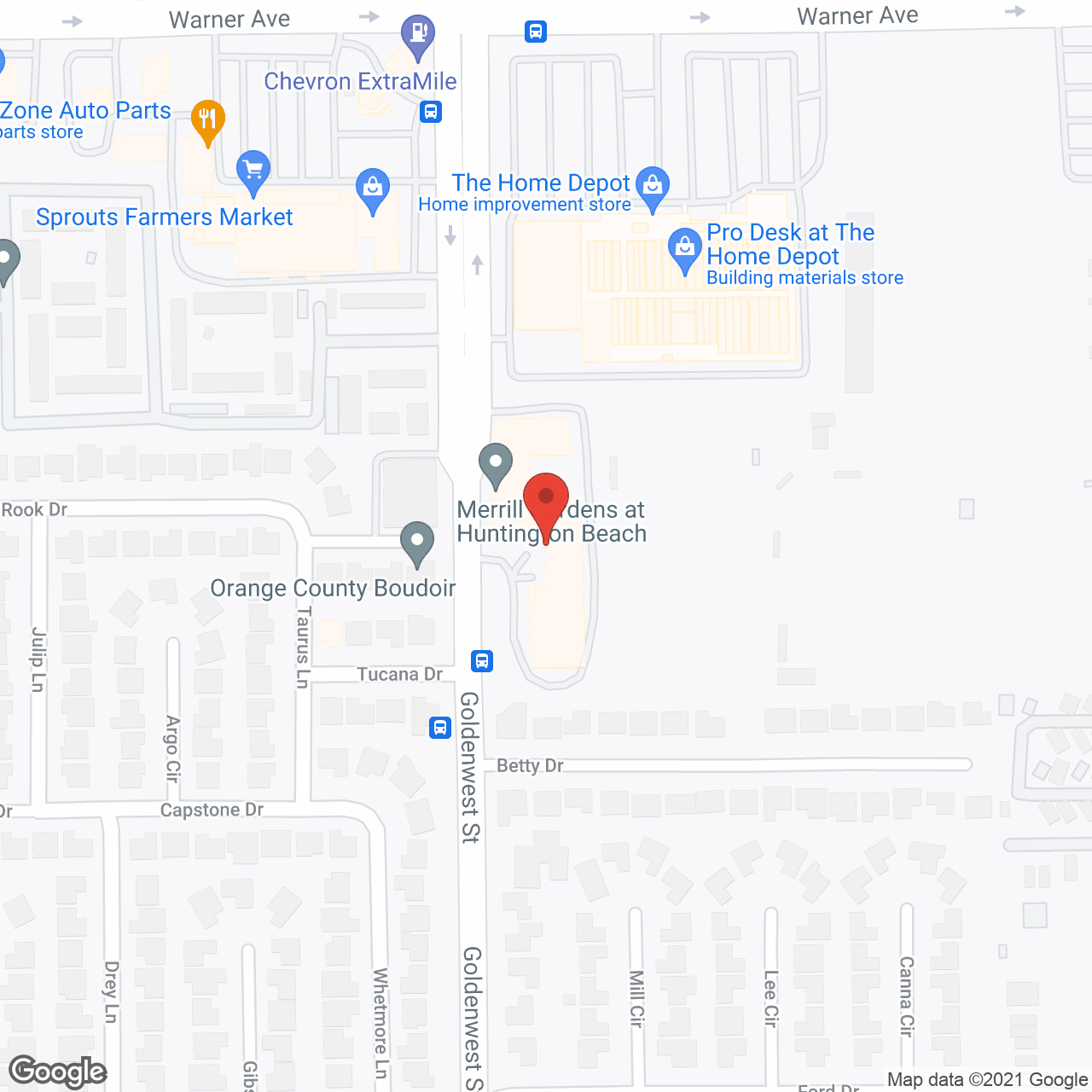 Merrill Gardens at Huntington Beach in google map