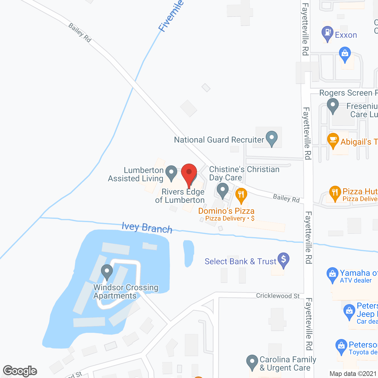 Rivers Edge of Lumberton in google map