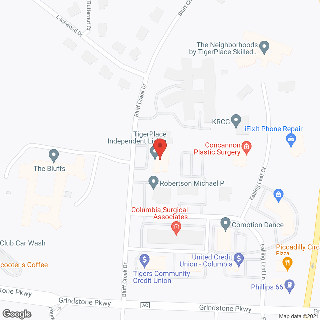 TigerPlace,  Bluff Creek Terrace & Arbors in google map