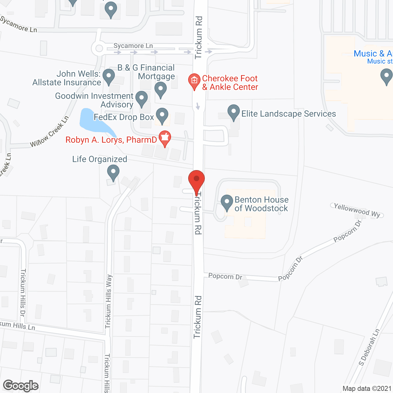 Benton House Woodstock in google map