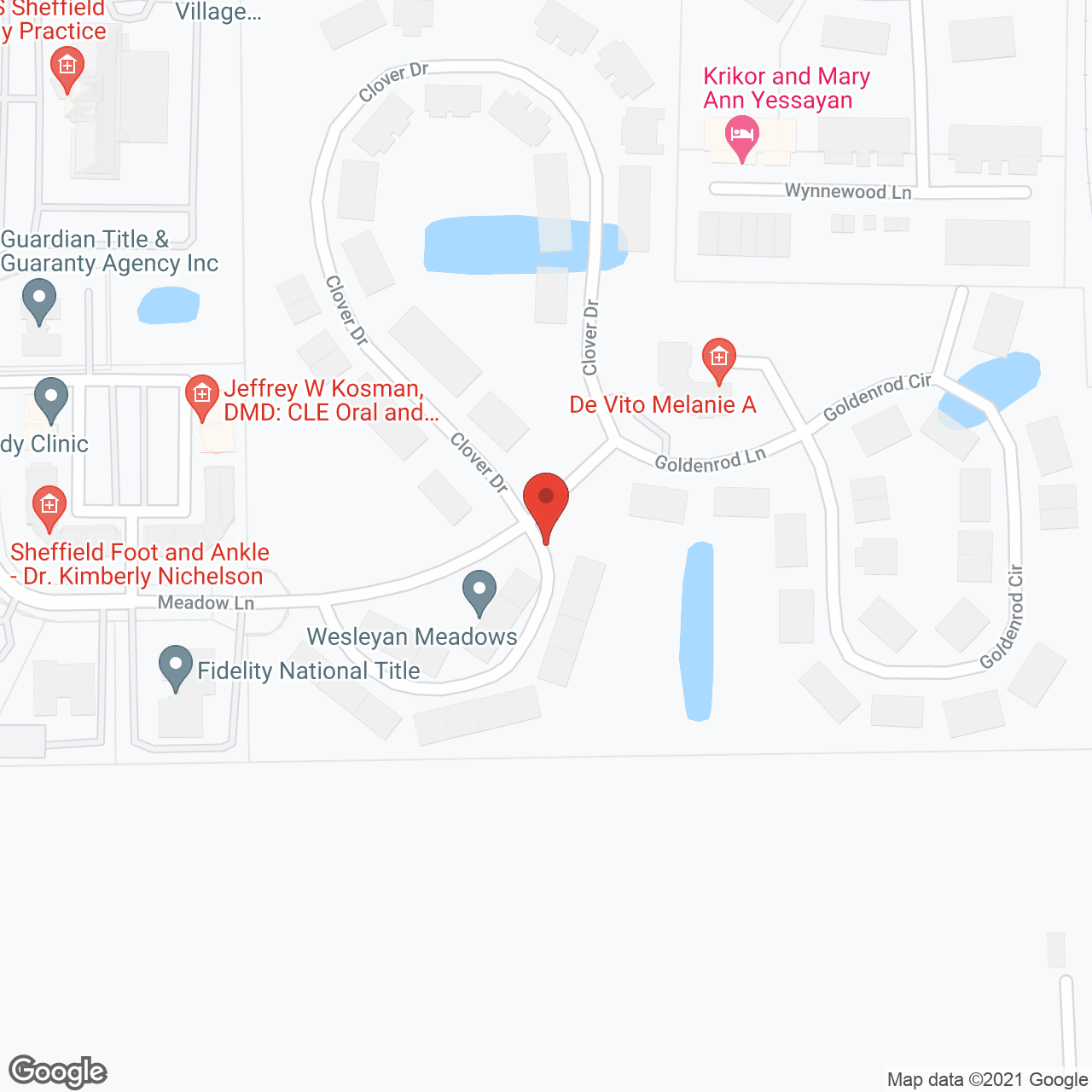 Wesleyan Meadows in google map