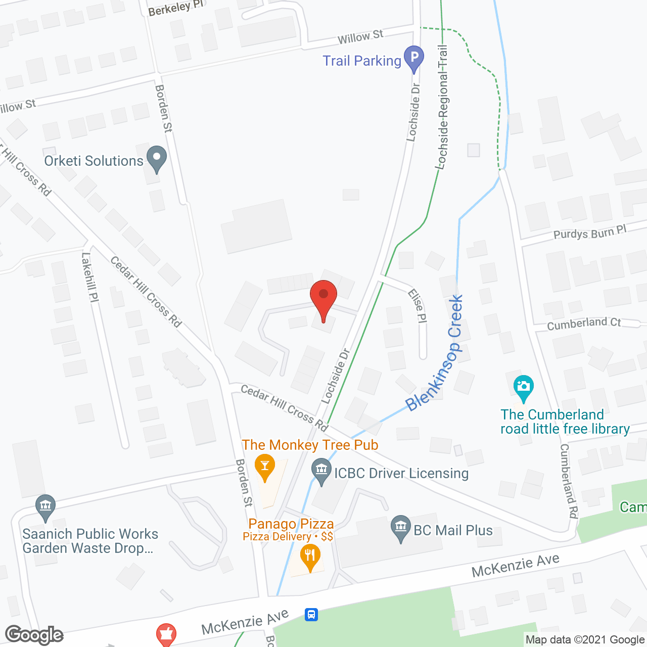 Twin Oaks Housing Co-Op in google map