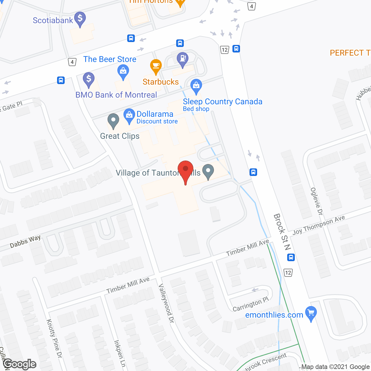The Village Of Taunton Mills in google map