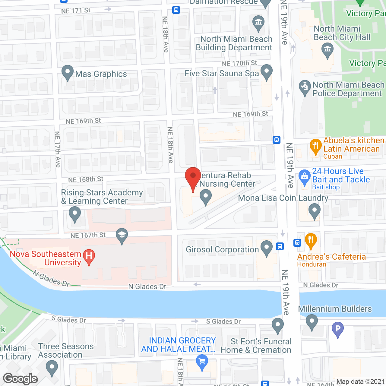 Aventura Plaza Rehabilitation in google map