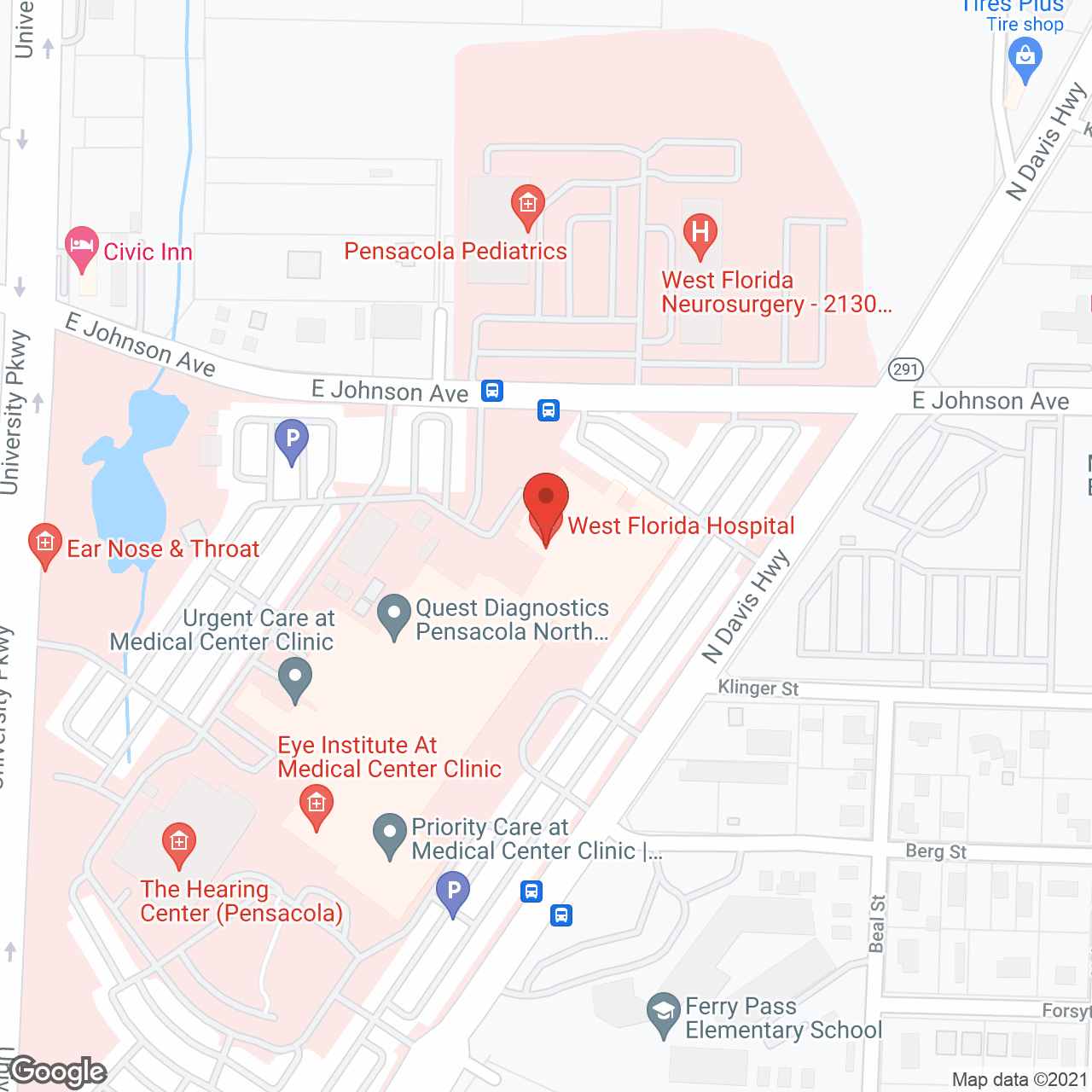 West Florida Hospital in google map
