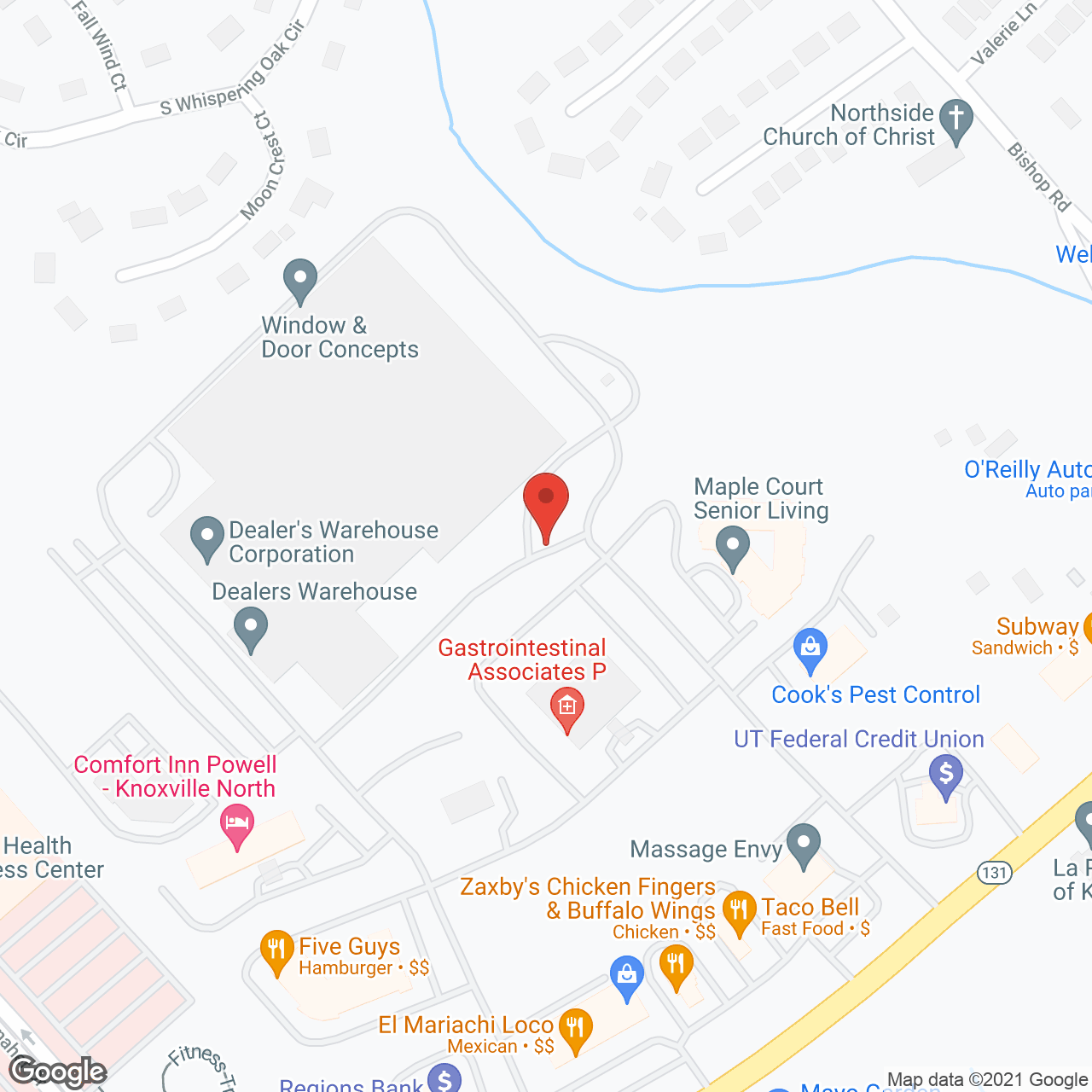 Emory Ridge in google map