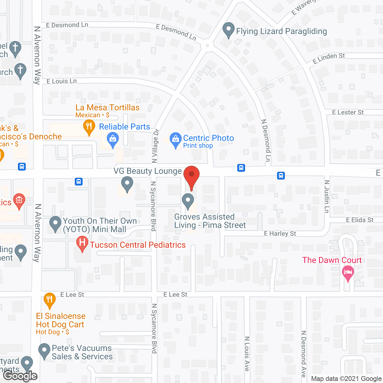 Groves Assisted Living - Pima in google map