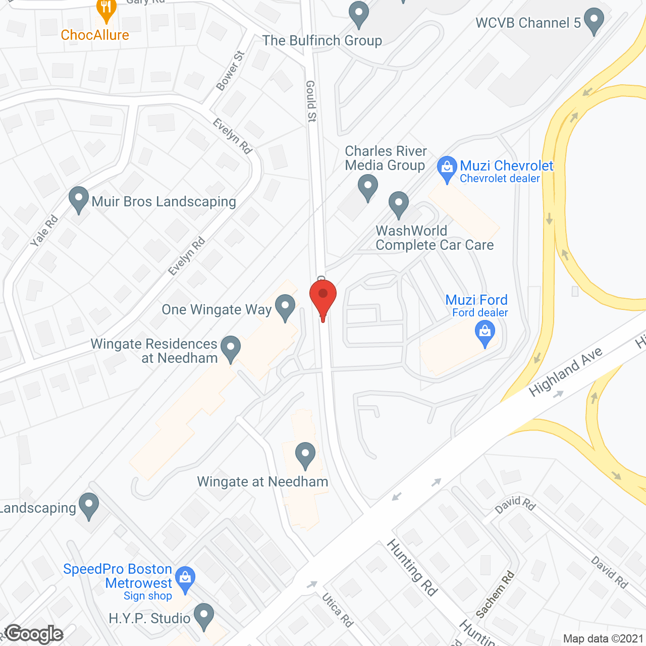The Wingate Residences of Needham & One Wingate Way in google map