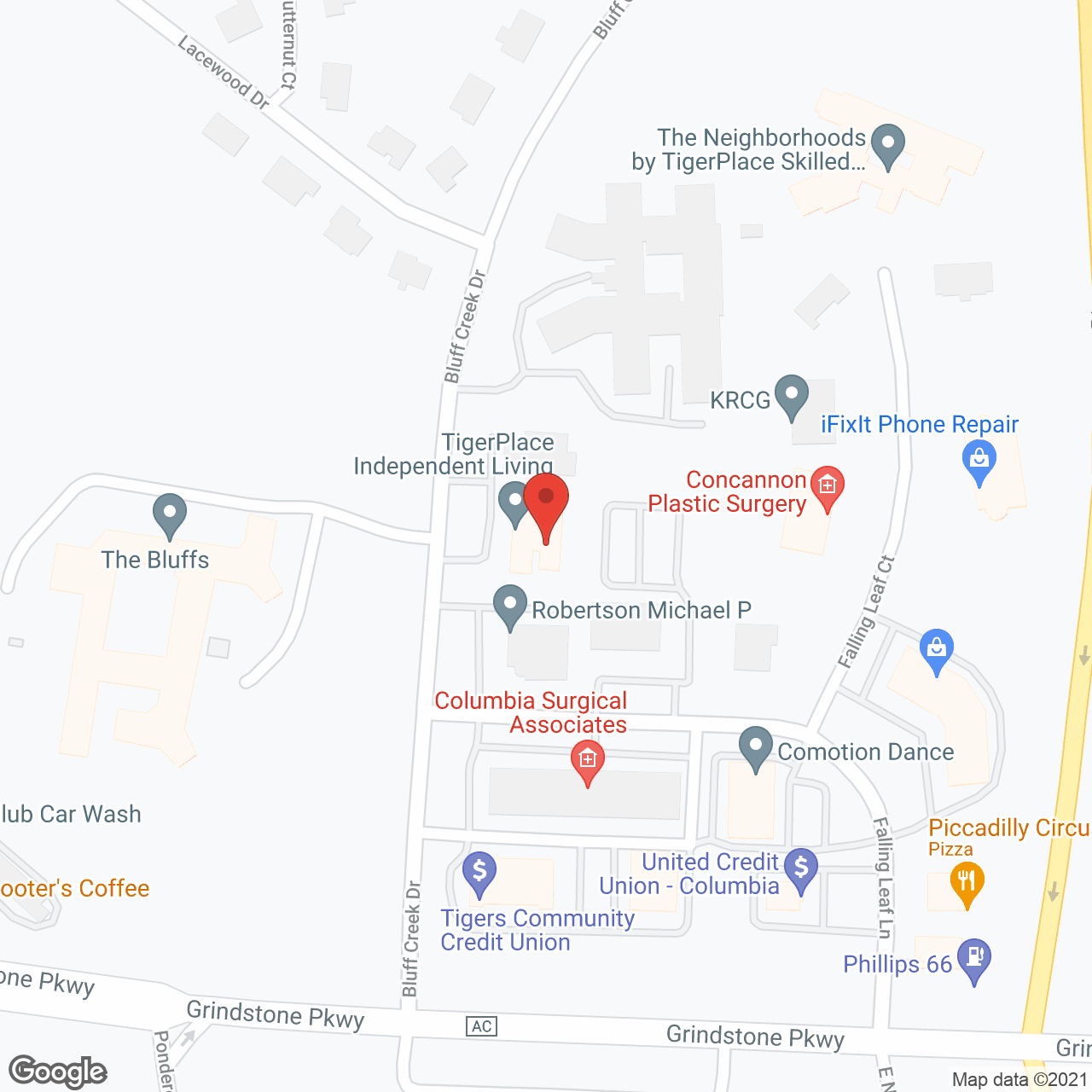 Bluff Creek Terrace Assisted Living in google map
