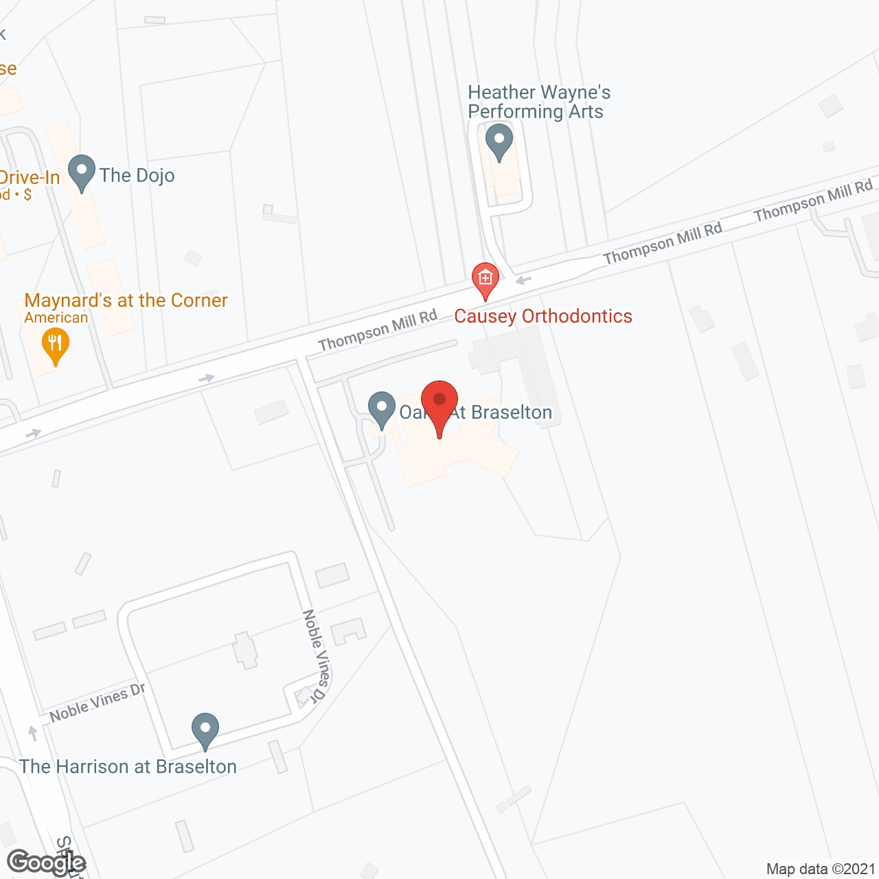 Oaks at Braselton in google map