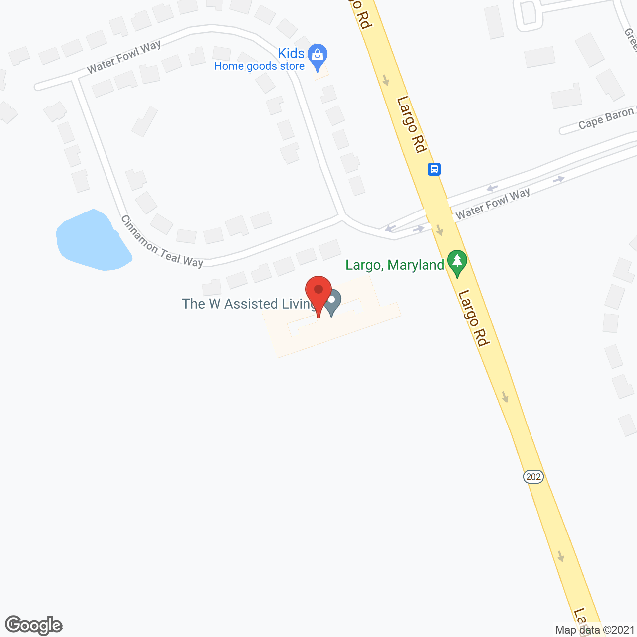 The W Assisted Living in google map