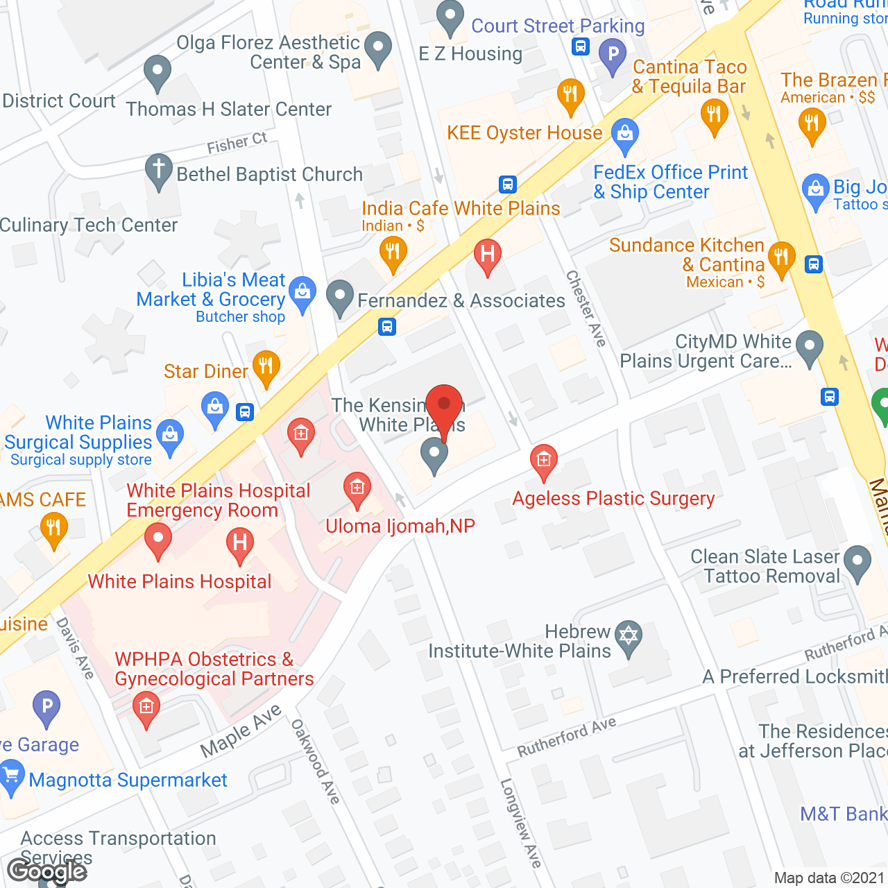 The Kensington White Plains in google map