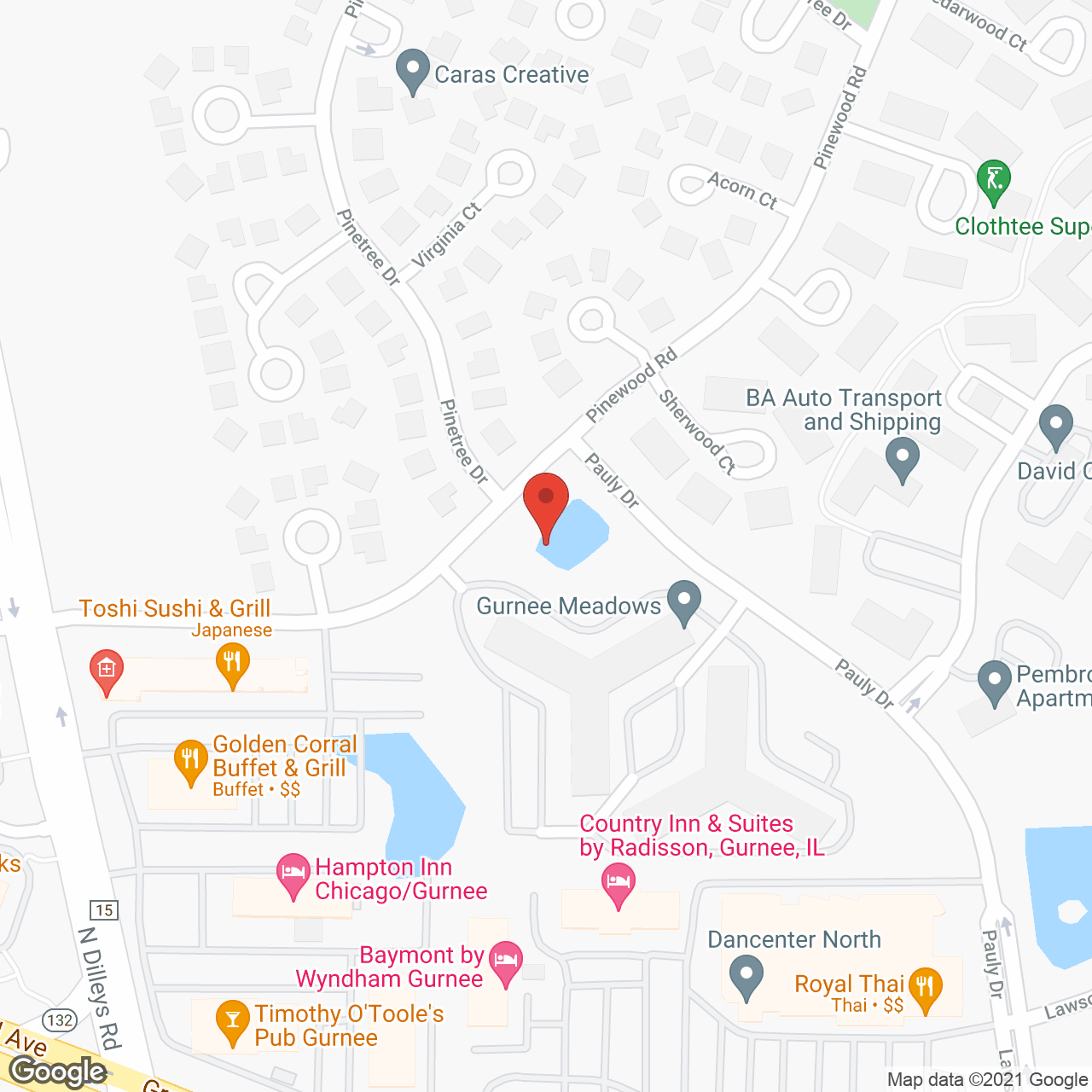 Gurnee Meadows in google map