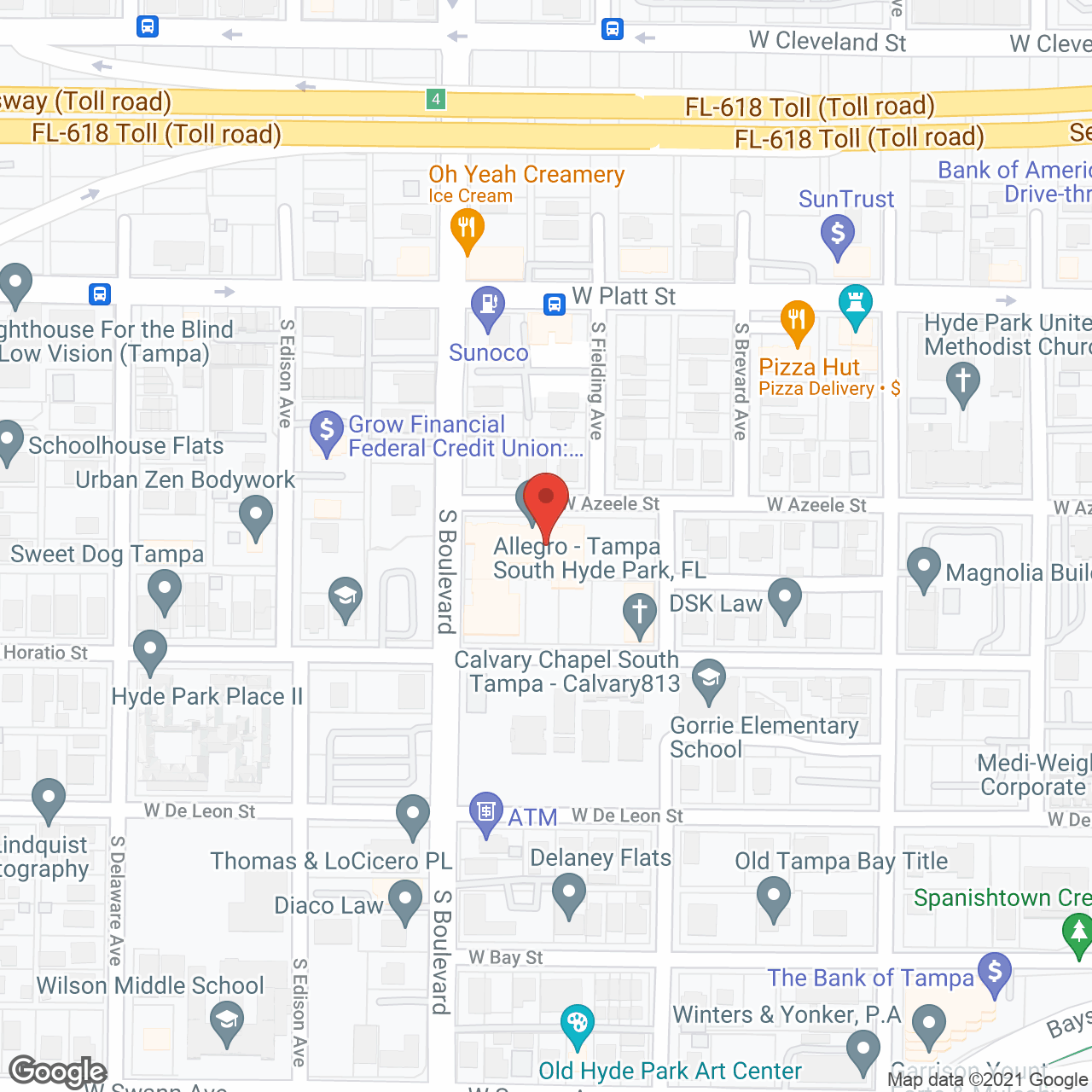Allegro Hyde Park in google map