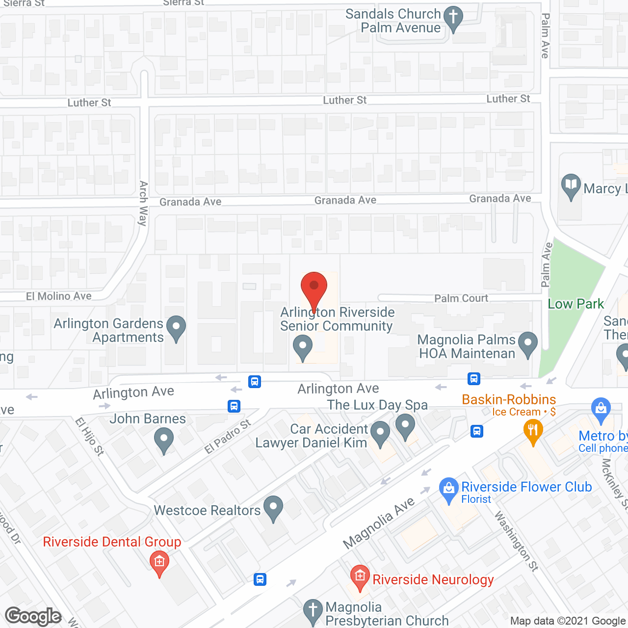 Arlington Riverside Senior Community in google map