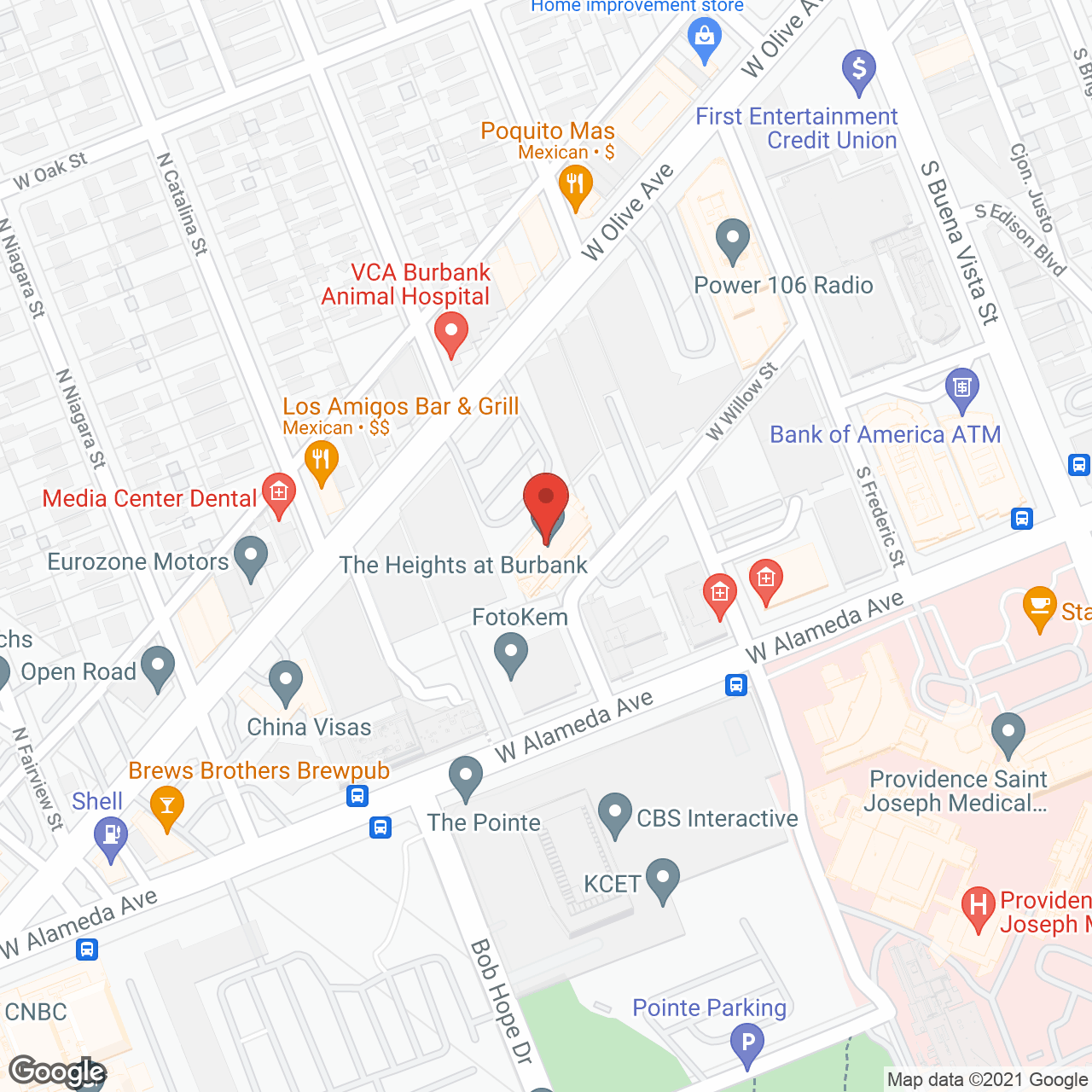 Ivy Park at Burbank in google map