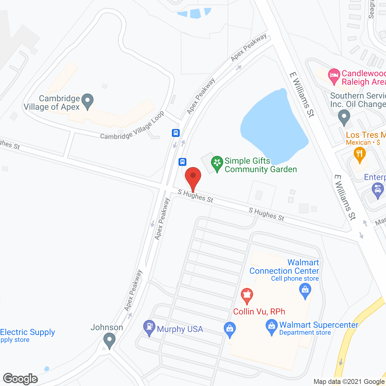 Cambridge Village of Apex in google map