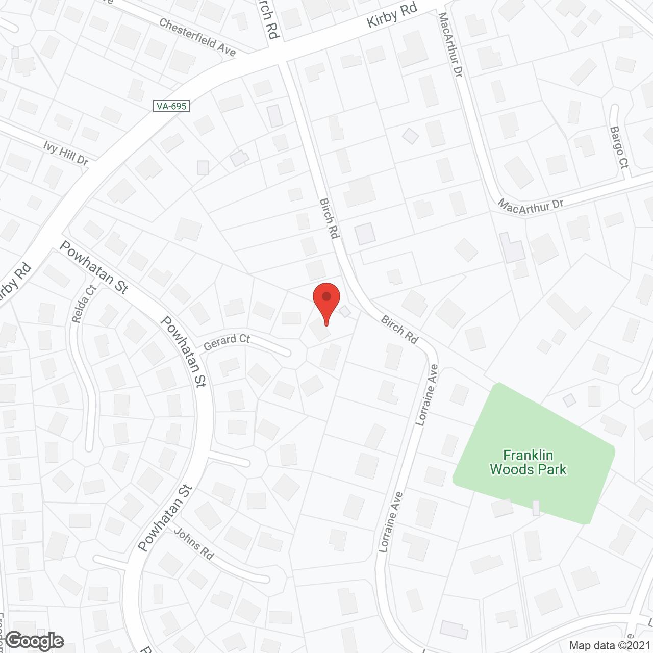 Avalon House on Gerard Court in google map