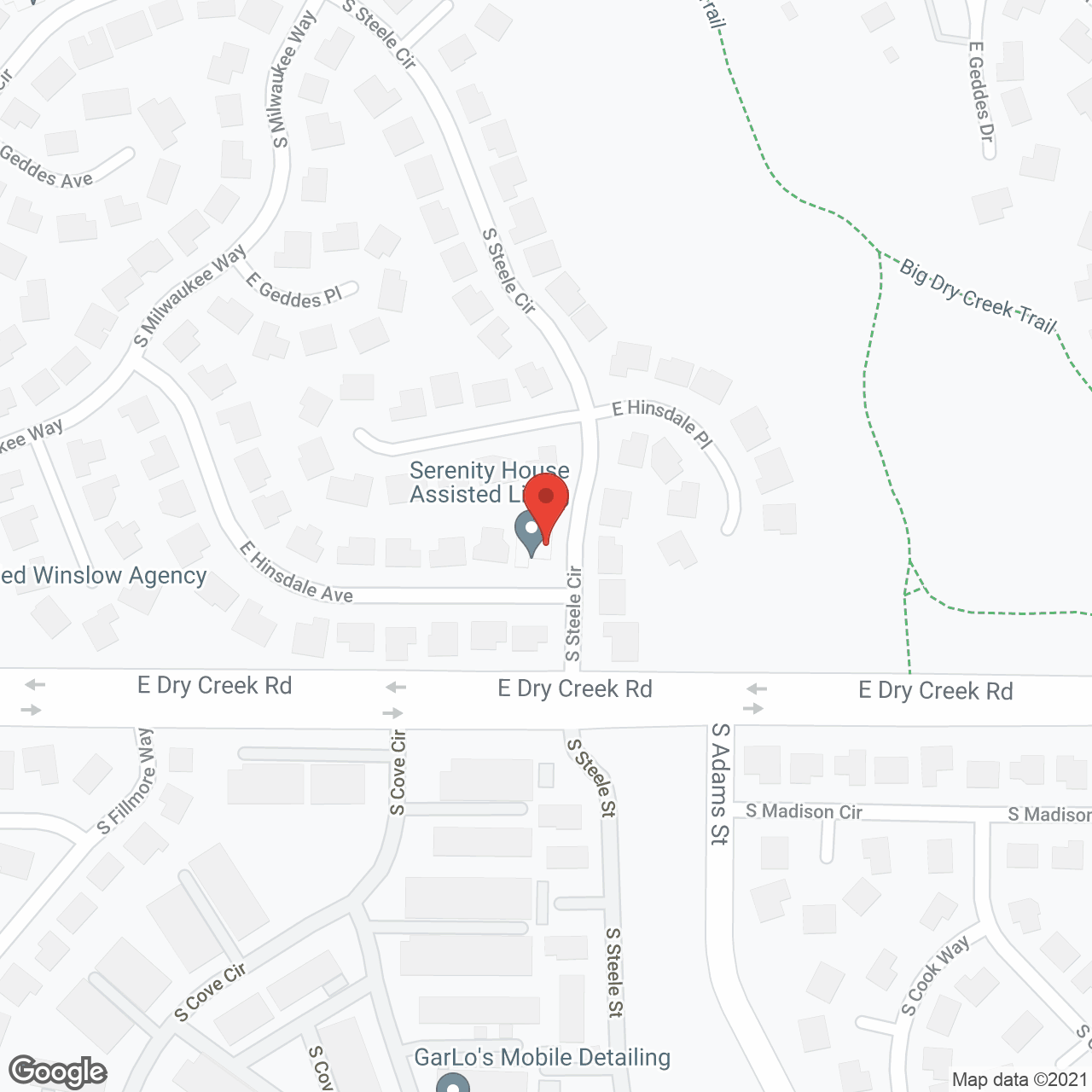 Serenity House Assisted Living Hinsdale in google map