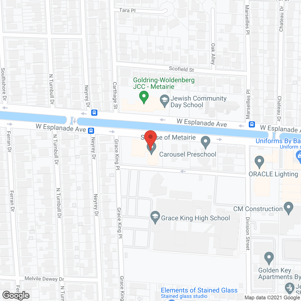 Sunrise of Metairie in google map