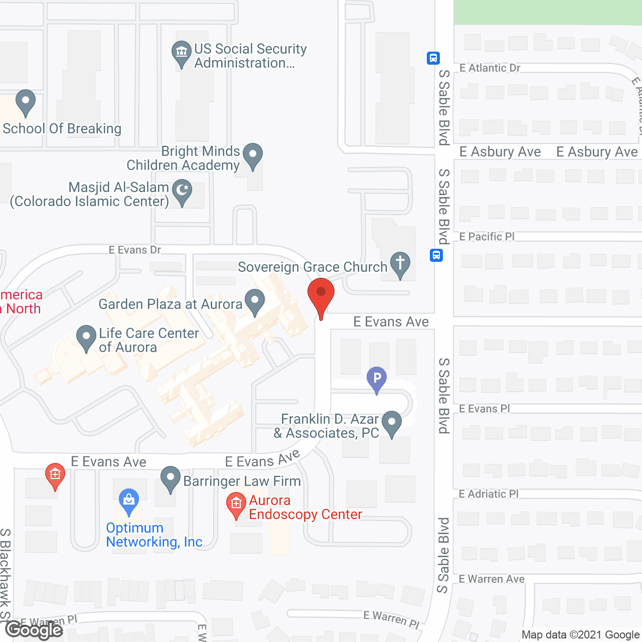 Garden Plaza of Aurora in google map