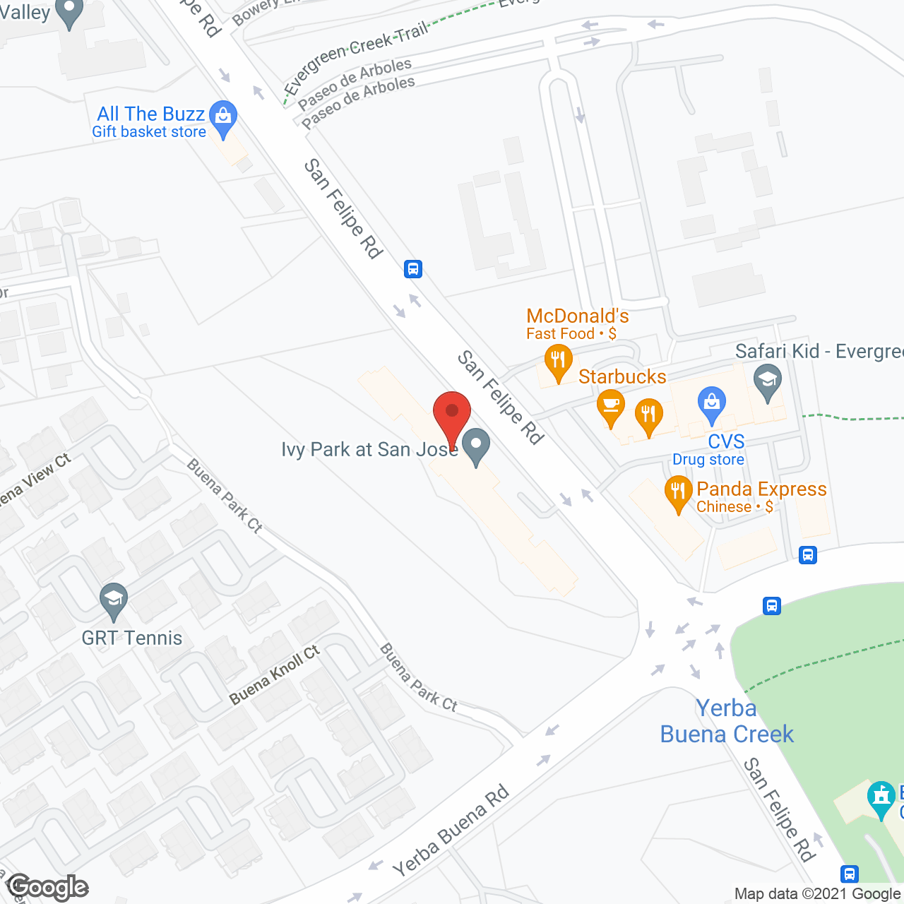 Ivy Park at San Jose in google map